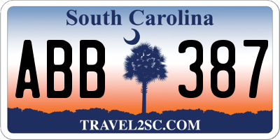 SC license plate ABB387