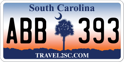 SC license plate ABB393