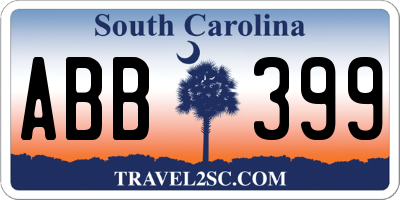 SC license plate ABB399