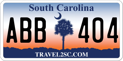 SC license plate ABB404