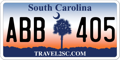 SC license plate ABB405