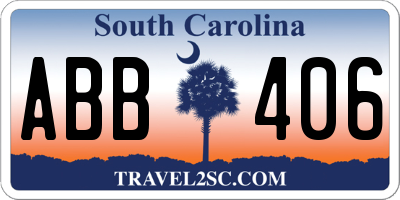 SC license plate ABB406