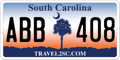 SC license plate ABB408