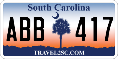 SC license plate ABB417