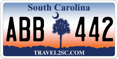SC license plate ABB442