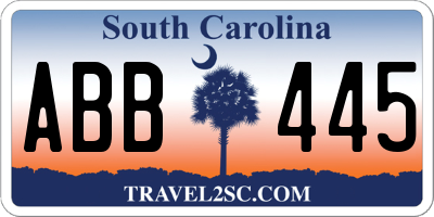 SC license plate ABB445