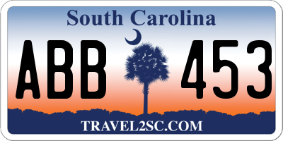 SC license plate ABB453