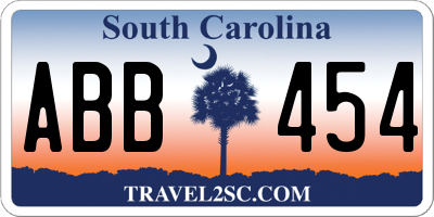 SC license plate ABB454