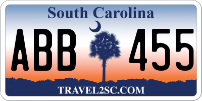 SC license plate ABB455