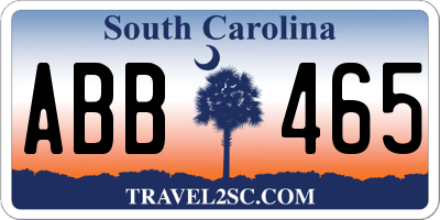 SC license plate ABB465