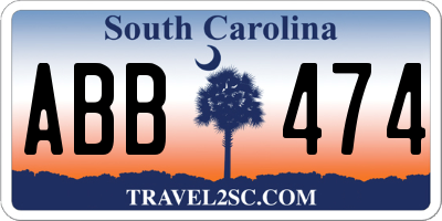 SC license plate ABB474