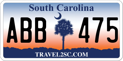 SC license plate ABB475