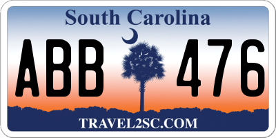 SC license plate ABB476