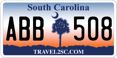 SC license plate ABB508