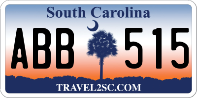 SC license plate ABB515