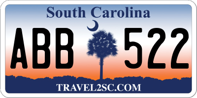 SC license plate ABB522