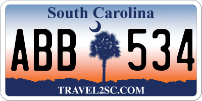SC license plate ABB534