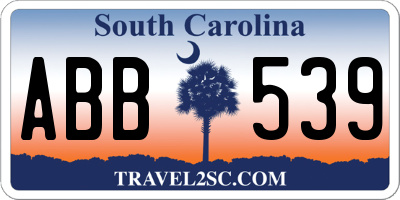 SC license plate ABB539