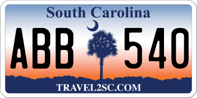 SC license plate ABB540