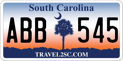 SC license plate ABB545