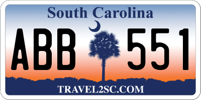 SC license plate ABB551