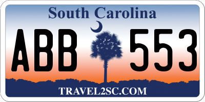 SC license plate ABB553