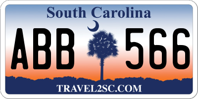 SC license plate ABB566