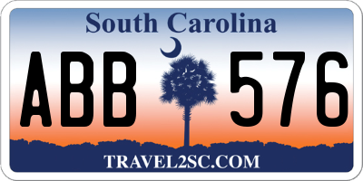SC license plate ABB576