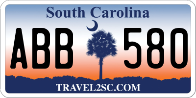 SC license plate ABB580