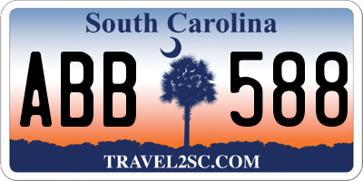 SC license plate ABB588