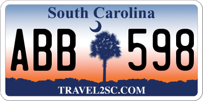 SC license plate ABB598