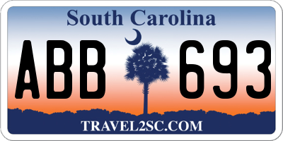 SC license plate ABB693