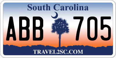 SC license plate ABB705