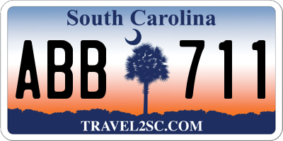 SC license plate ABB711