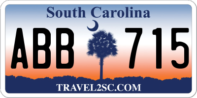 SC license plate ABB715