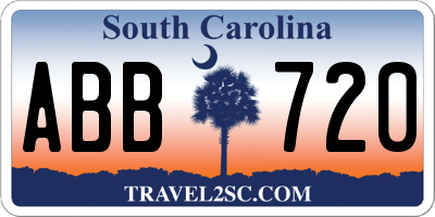 SC license plate ABB720