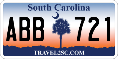 SC license plate ABB721