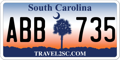 SC license plate ABB735