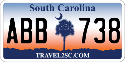 SC license plate ABB738