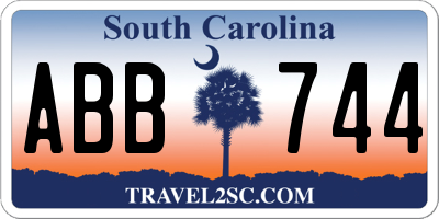 SC license plate ABB744