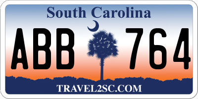 SC license plate ABB764