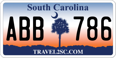 SC license plate ABB786
