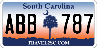 SC license plate ABB787