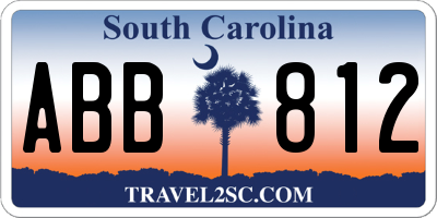 SC license plate ABB812