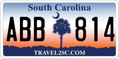 SC license plate ABB814