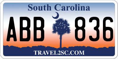 SC license plate ABB836