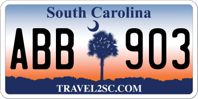 SC license plate ABB903