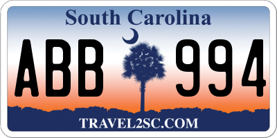 SC license plate ABB994