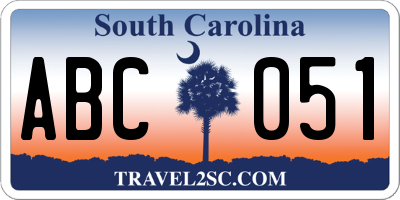 SC license plate ABC051