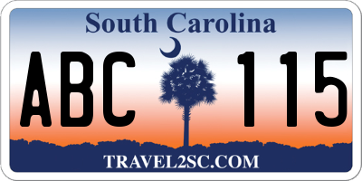 SC license plate ABC115